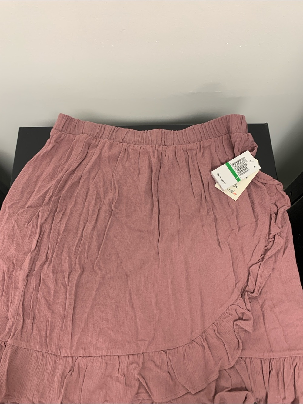 Hippie Rose Asymmetrical Ruffle Wrap Skirt in Dusty Mauve